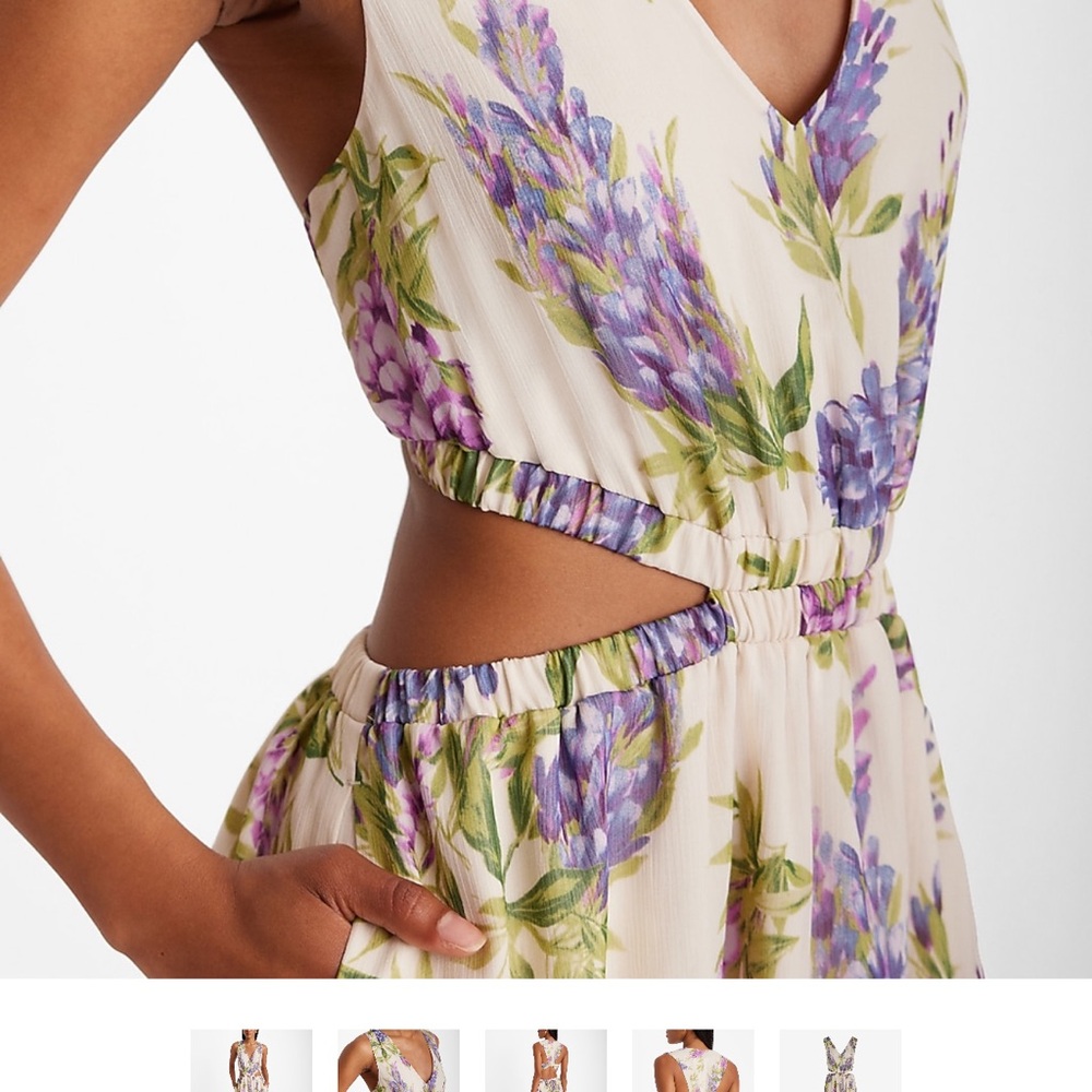Women’s Express Maxi Dress with cutouts and pockets.